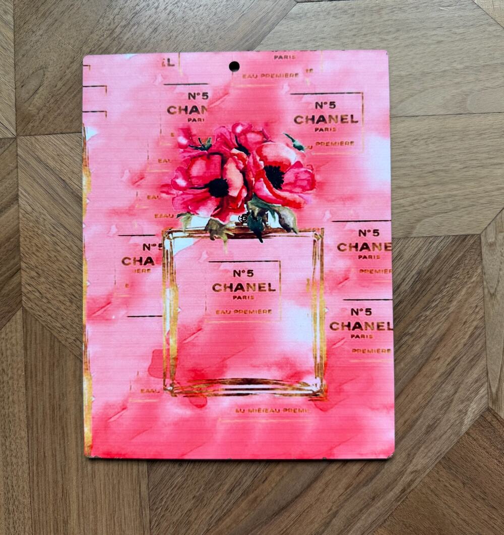 Pink Chanel-Inspired Perfume Bottle Wall Art – Glam Fashion Decor